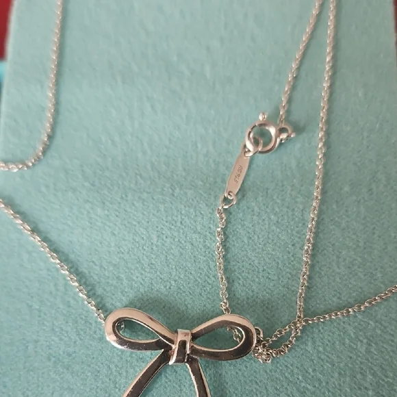 Tiffany & Co. Silver Bow Necklace - Picture 3 of 6